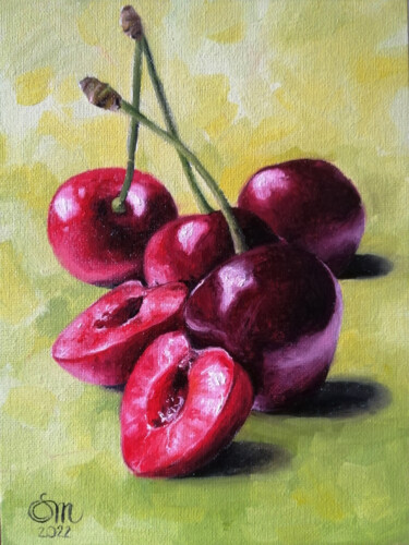 Pintura intitulada "Cherry" por Mariia Sukalova, Obras de arte originais, Óleo