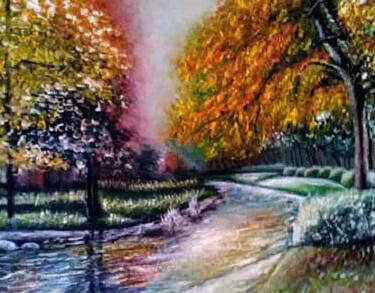 Картина под названием "September autumn" - Marija Mitrovic, Подлинное произведение искусства, Масло