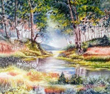 Painting titled "Rores river" by Marija Mitrovic, Original Artwork, Oil