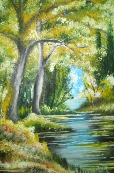 Painting titled "Start autumn" by Marija Mitrovic, Original Artwork, Oil