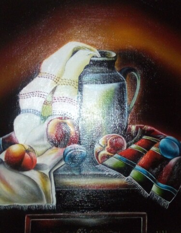 Painting titled "Pitcher for fruit" by Marija Mitrovic, Original Artwork, Oil
