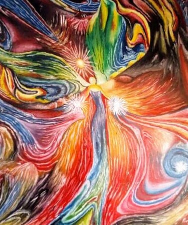Malerei mit dem Titel "Angel in color" von Marija Mitrovic, Original-Kunstwerk, Öl