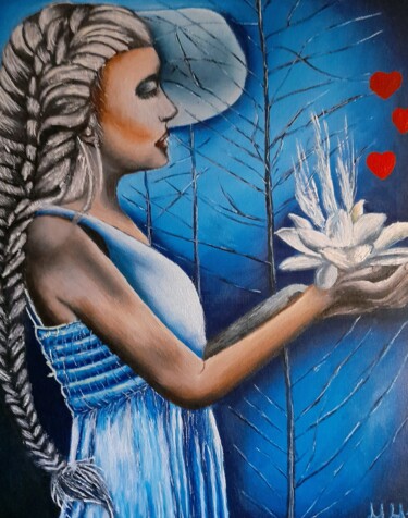 Pintura titulada "Flower lover 2" por Marija Mitrovic, Obra de arte original, Oleo