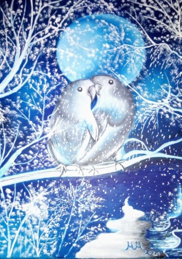 Peinture intitulée "Winter lovely" par Marija Mitrovic, Œuvre d'art originale, Huile