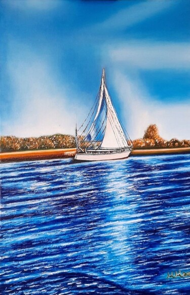 Peinture intitulée "Sailing ship" par Marija Mitrovic, Œuvre d'art originale, Huile