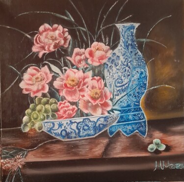 Painting titled "Blossoming spiring" by Marija Mitrovic, Original Artwork, Oil