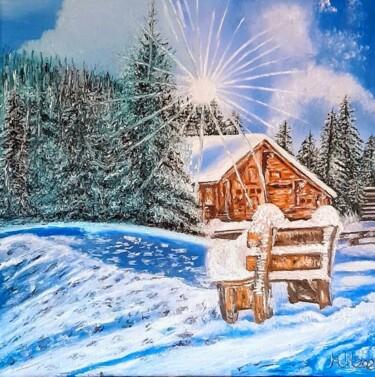 Malerei mit dem Titel "Winter idill" von Marija Mitrovic, Original-Kunstwerk, Öl