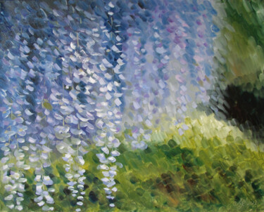 Painting titled "Wisteria" by Marija Rudnewa, Original Artwork, Oil