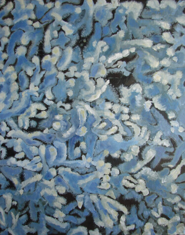 Pittura intitolato "Frost on the grass" da Marija Rudnewa, Opera d'arte originale, Olio