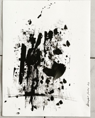 Dessin intitulée "Un homme dans le no…" par Marija Stanojevic, Œuvre d'art originale, Crayon