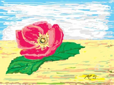 Arte digitale intitolato "Red Flower - Digita…" da Marija Sviličić, Opera d'arte originale, Pittura digitale