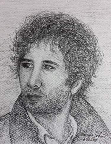 Drawing titled "Portrait drawing Jo…" by Marija Sviličić, Original Artwork, Pencil