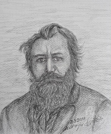 "portret-johannes-br…" başlıklı Resim Marija Sviličić tarafından, Orijinal sanat, Kalem