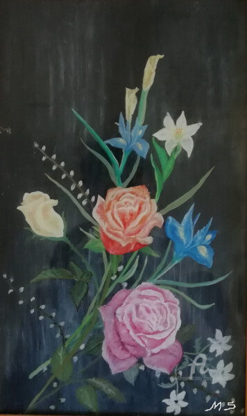 Painting titled "Nature Flowers - Oi…" by Marija Sviličić, Original Artwork, Oil