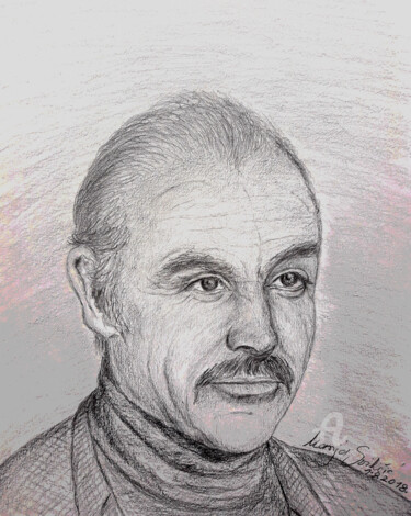 Rysunek zatytułowany „Drawing portrait Si…” autorstwa Marija Sviličić, Oryginalna praca, Ołówek