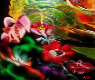 Digital Arts titled "Digital Arts Flower" by Marija Sviličić, Original Artwork, 2D Digital Work