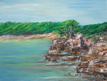 Painting titled "Nature marine motiv…" by Marija Sviličić, Original Artwork, Oil