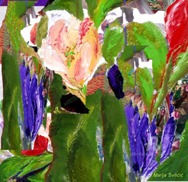 Digitale Kunst mit dem Titel "Flower Tulip, Abstr…" von Marija Sviličić, Original-Kunstwerk, 3D Modellierung