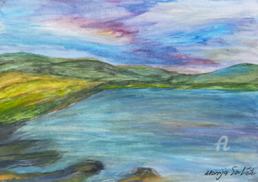 Painting titled "Nature marine motiv…" by Marija Sviličić, Original Artwork, Watercolor