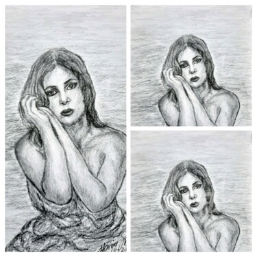 图画 标题为“Collage - Portrait…” 由Marija Sviličić, 原创艺术品, 铅笔