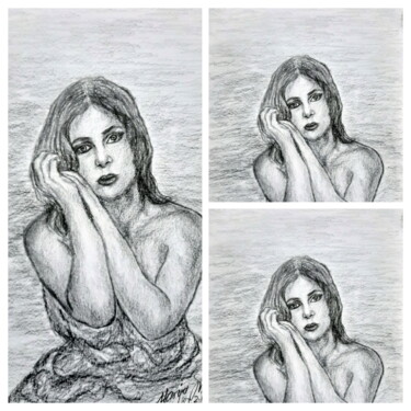 Collage - Portrait - drawing Drawing titled "Collage - Portrait…" by Marija Sviličić, Original Art, Pencil