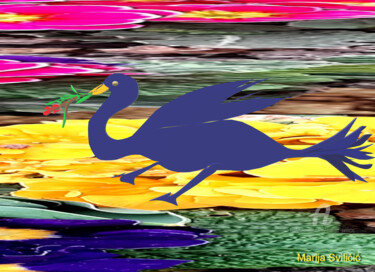 Digitale Kunst mit dem Titel "Blue bird of peace!…" von Marija Sviličić, Original-Kunstwerk, 3D Modellierung