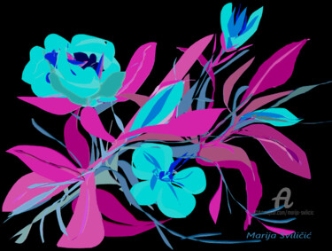 Arte digital titulada "Floral motif, digit…" por Marija Sviličić, Obra de arte original, Modelado 3D