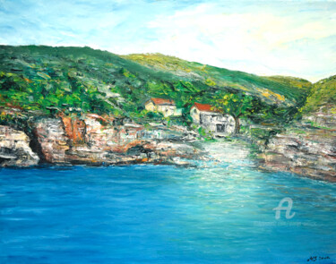 Painting titled "Nature marine motif…" by Marija Sviličić, Original Artwork, Oil