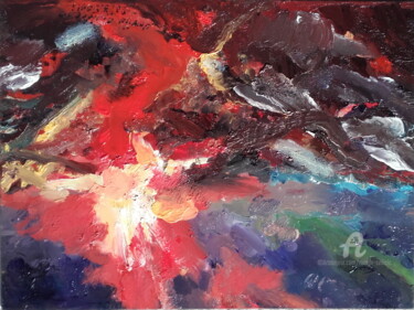 Painting titled "Nature - Volcano er…" by Marija Sviličić, Original Artwork, Oil