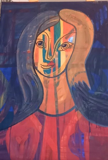 Peinture intitulée "Frauenportrait" par Marija Weiß, Œuvre d'art originale, Acrylique