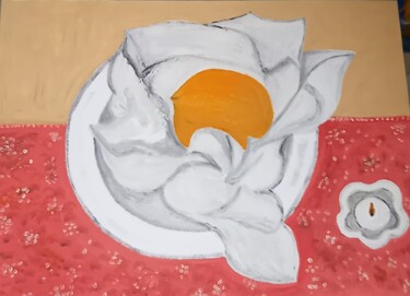 Pintura intitulada "Orange in der Servi…" por Marija Weiß, Obras de arte originais, Lápis