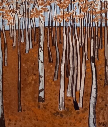 "Birkenwald im Herbst" başlıklı Tablo Marija Weiß tarafından, Orijinal sanat, Akrilik
