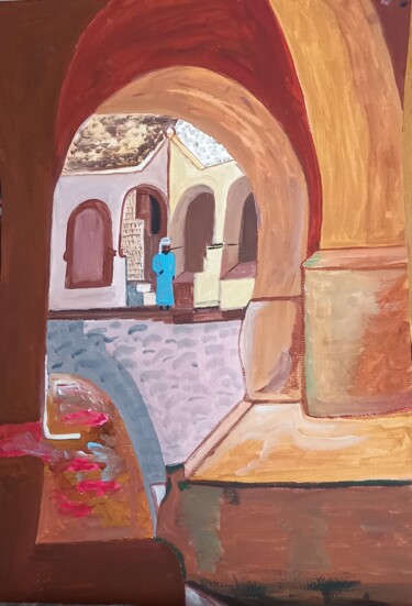 「Innenhof in Arabien」というタイトルの絵画 Marija Weißによって, オリジナルのアートワーク, アクリル