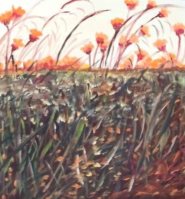 Schilderij getiteld "Herbst  am Feld" door Marija Weiß, Origineel Kunstwerk, Acryl