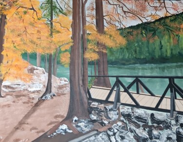 Peinture intitulée "Herbst am See in Ba…" par Marija Weiß, Œuvre d'art originale, Acrylique