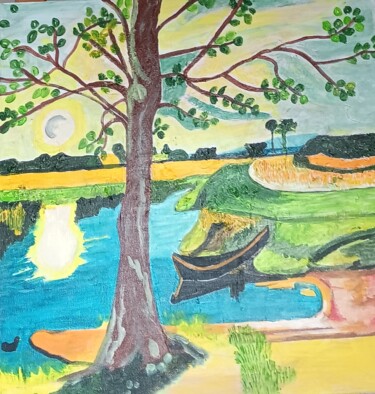 Malerei mit dem Titel "Am Wasser (in Anleh…" von Marija Weiß, Original-Kunstwerk, Acryl