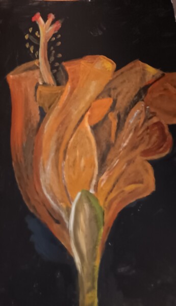 Schilderij getiteld "Verwelkte Blume" door Marija Weiß, Origineel Kunstwerk, Acryl