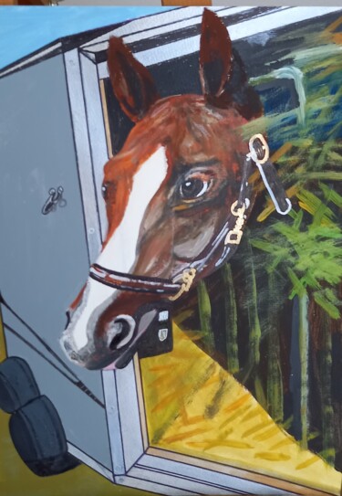 Pintura titulada "Pferd guckt interes…" por Marija Weiß, Obra de arte original, Acrílico