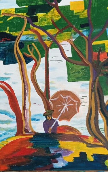 Malerei mit dem Titel "Am Mittelmeer" von Marija Weiß, Original-Kunstwerk, Acryl