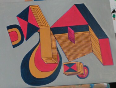 Malerei mit dem Titel "Strukturenspiel SP2" von Marija Weiß, Original-Kunstwerk, Acryl