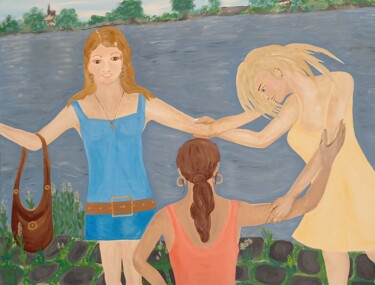 Malerei mit dem Titel "Drei Grazien von He…" von Marija Weiß, Original-Kunstwerk, Acryl