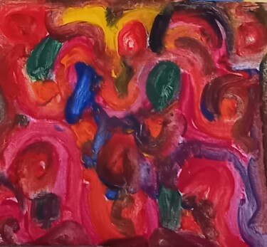 Painting titled "Komposition Rot" by Marija Weiß, Original Artwork, Acrylic