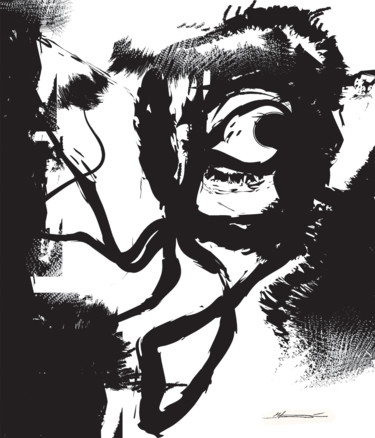 Artes digitais intitulada "The night monster" por Bondo, Obras de arte originais, Acrílico