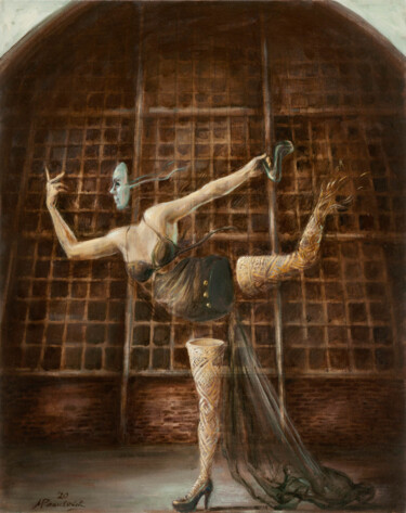 Картина под названием "Phantasm" - Marijana Rakićević, Подлинное произведение искусства, Масло Установлен на картон