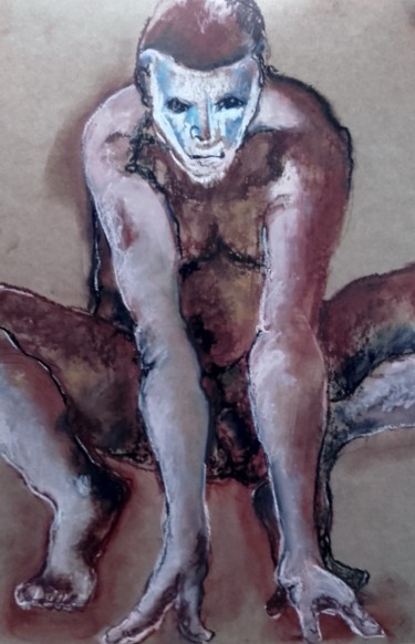 Dessin intitulée "Instinct primaire -…" par Marijo Ponce Fest, Œuvre d'art originale, Pastel