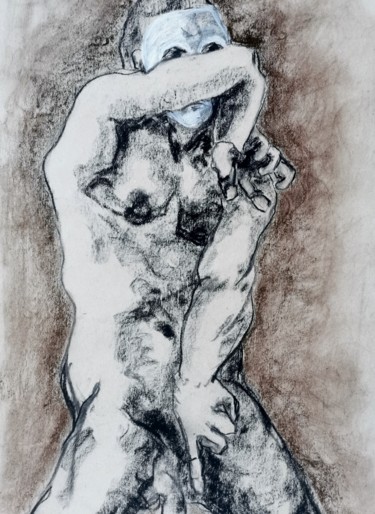 Drawing titled "Exhibition" by Marijo Ponce Fest, Original Artwork, Charcoal