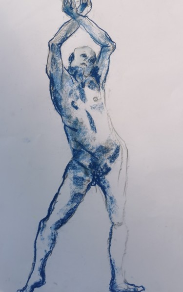 Dessin intitulée "Déhanché - Hips" par Marijo Ponce Fest, Œuvre d'art originale, Pastel