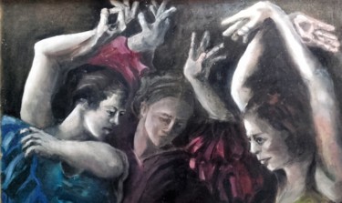 Painting titled "Flamenco" by Marijo Ponce Fest, Original Artwork, Oil