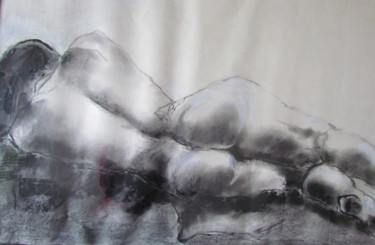Drawing titled "Longueur - Length" by Marijo Ponce Fest, Original Artwork, Charcoal