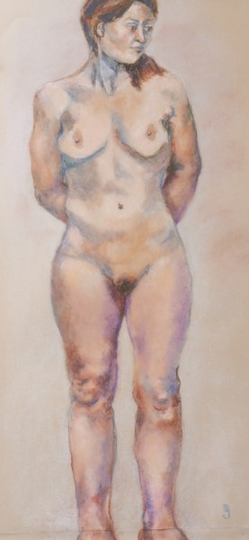 Dessin intitulée "Debout bis - Standi…" par Marijo Ponce Fest, Œuvre d'art originale, Pastel